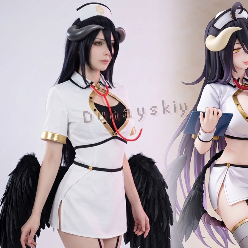 Anime Cosplay Albedo - OVERLORD Albedo Gotycki Anioł Pielęgniarka Strój