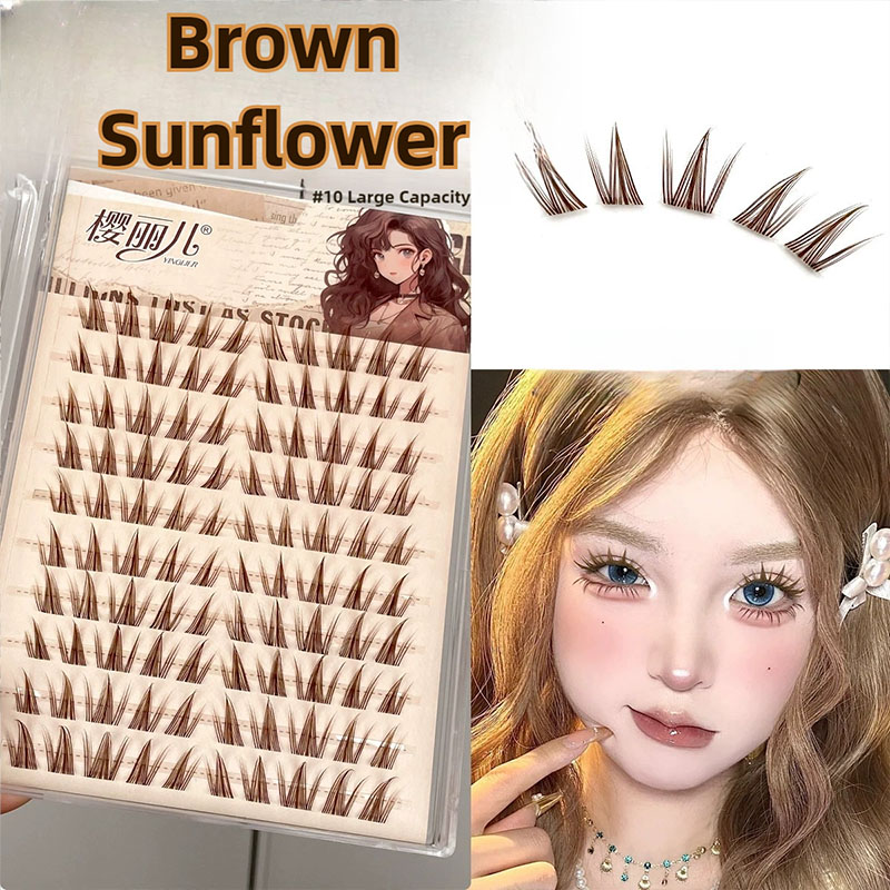 Anime Cosplay Lashes - Brązowy słonecznik sztuczne rzęsy naturalna Manga