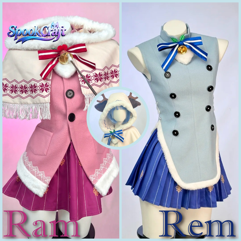 Anime Cosplay Re Zero - Kostium cosplay Rem Ram z gry