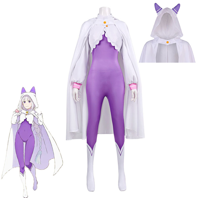 Anime Cosplay Re Zero - Re:Zero Kostiumy Emilia Cosplay Kombinezony i