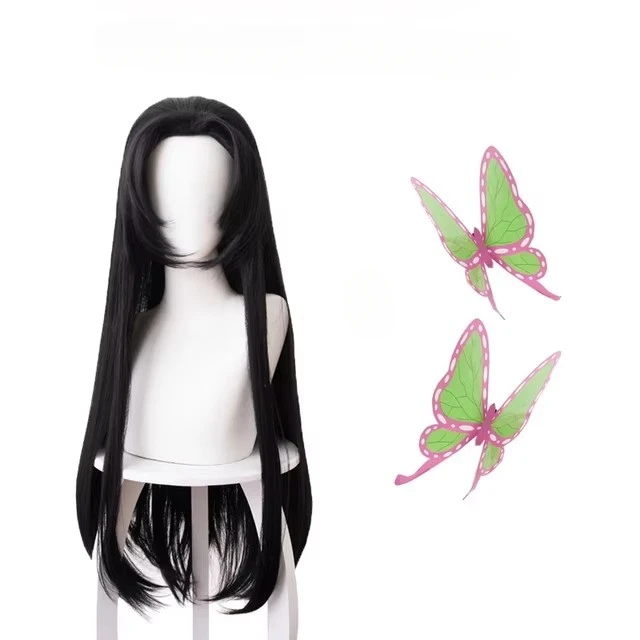 Anime Cosplay Long Black Hair - Peruka Anime Kochou Kanae Kimetsu no