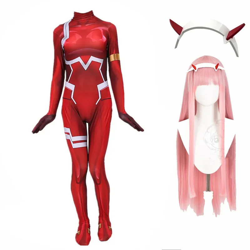 Anime Cosplay London - Damski seksowny kostium Zentai Zero Two