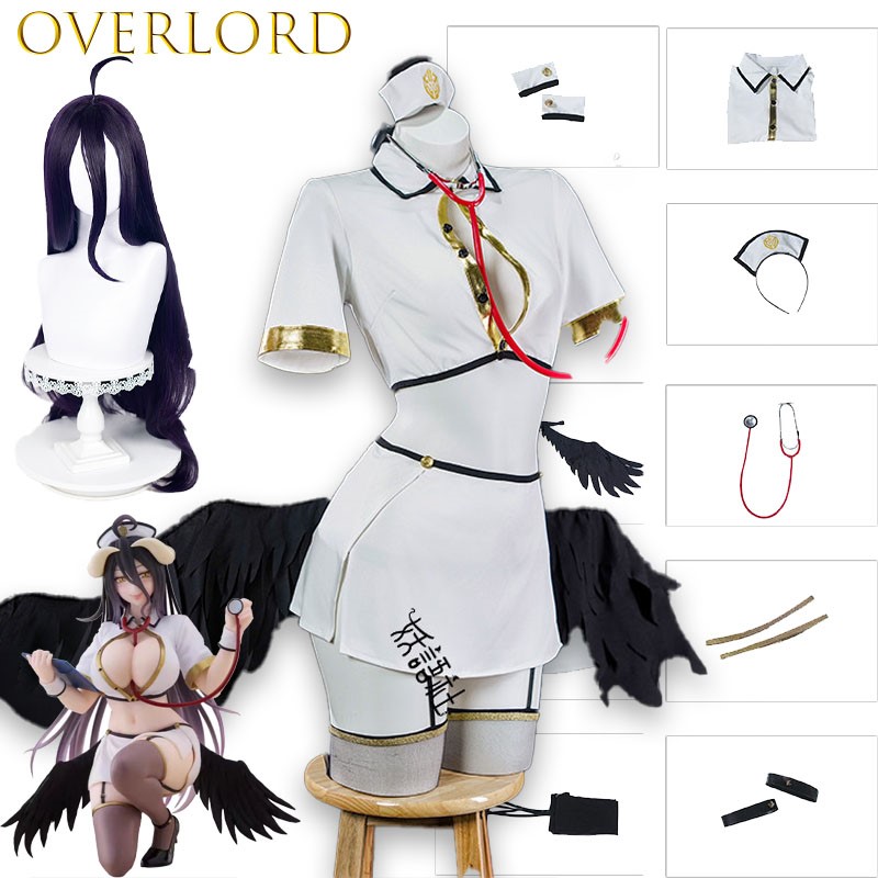 Anime Cosplay Albedo - Kostium Cosplay OVERLORD Albedo Pielęgniarka, Strój