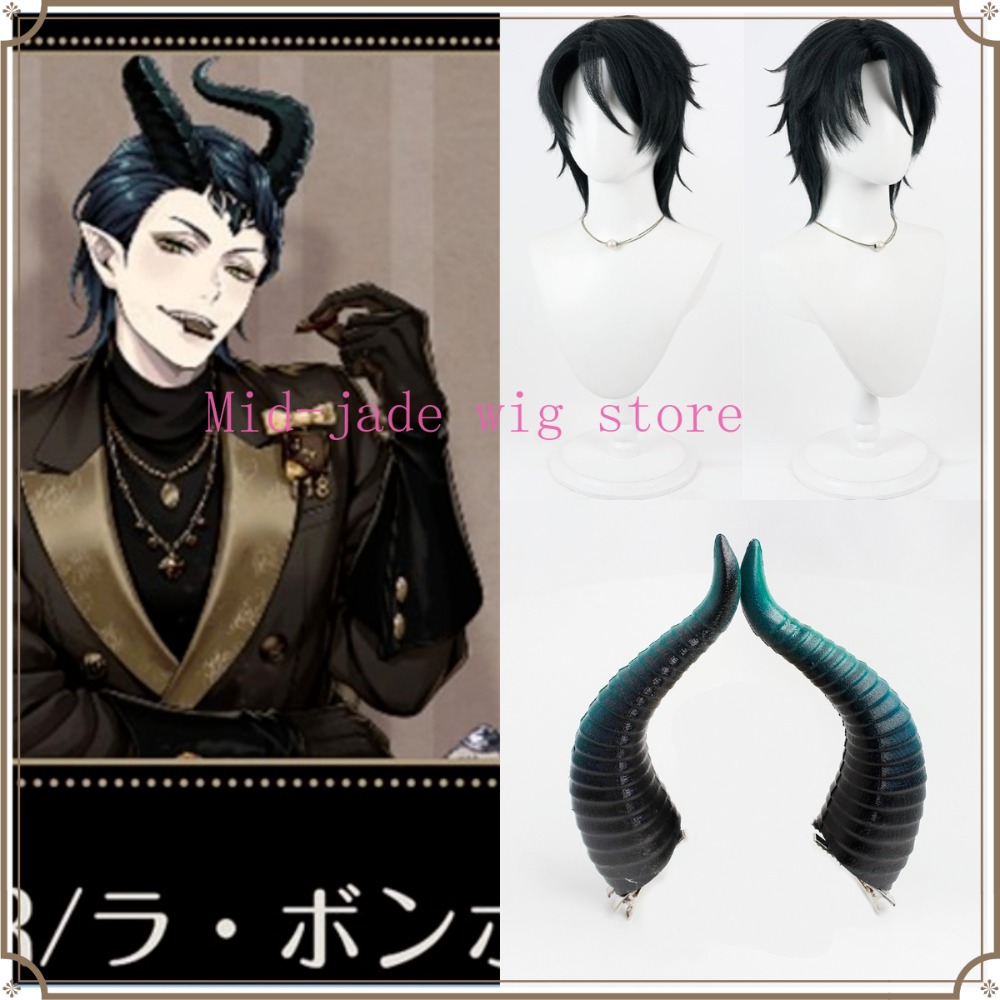 Anime Cosplay Long Black Hair - Peruka cosplay Malleus Draconia, zielono-czarna, długie