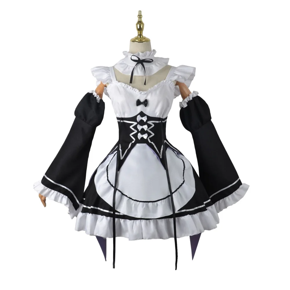 Anime Cosplay Re Zero - Anime Ram Rem Strój pokojówki Cosplay
