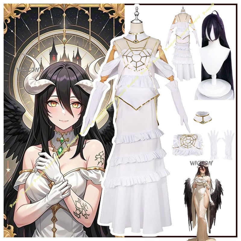 Anime Cosplay Albedo - Stroje Cosplay Anime Over Albedo Sukienka