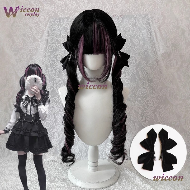 Komiks ‌ Czarna peruka z różow – Anime Cosplay Long Black Hair recenzja i cena