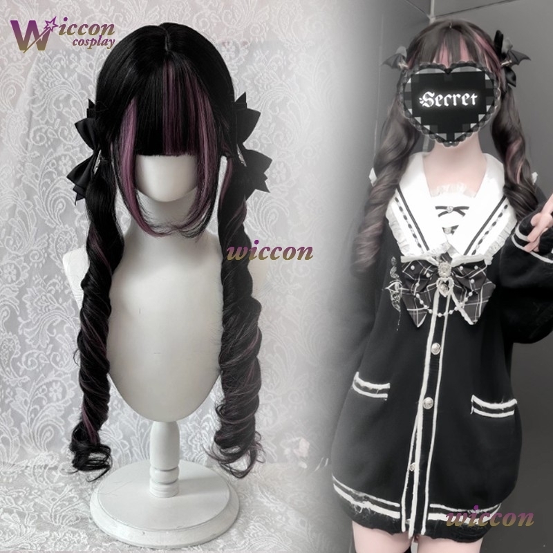 Komiks ‌ Czarna peruka z różow – Anime Cosplay Long Black Hair recenzja i cena