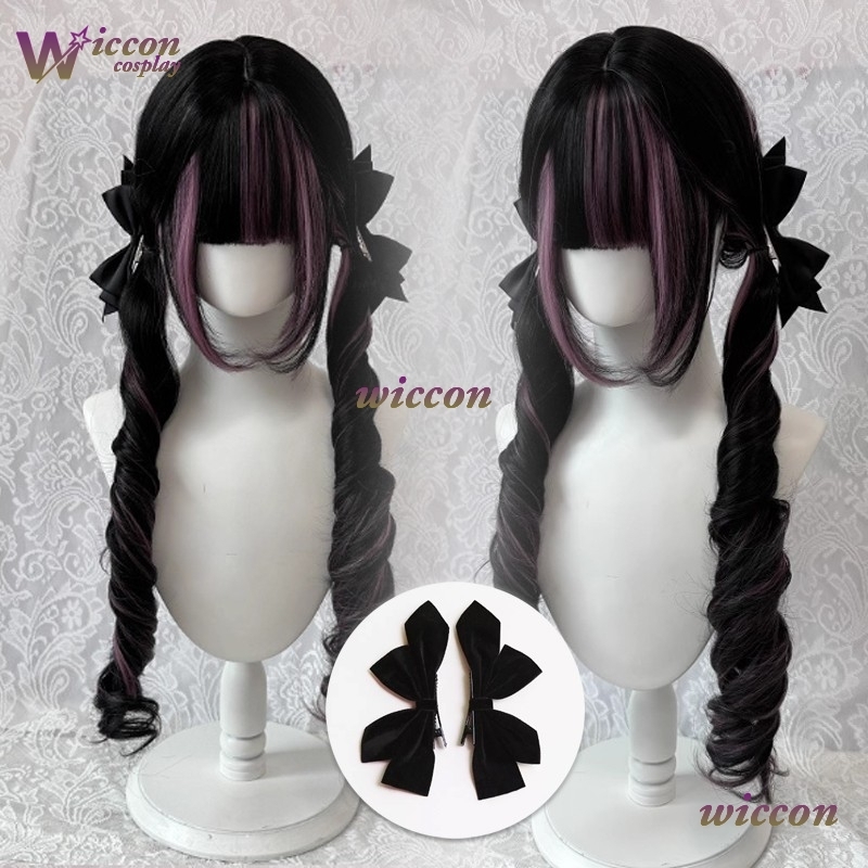 Komiks ‌ Czarna peruka z różow – Anime Cosplay Long Black Hair recenzja i cena